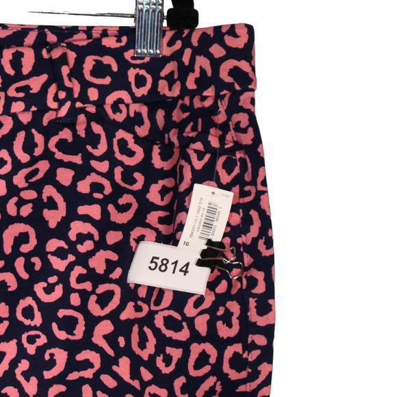 Old Navy Pink & Navy Leopard Straight Leg Jeans - Picture 4 of 8